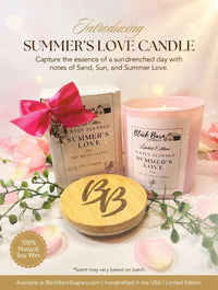 Summer's Love -  Limited Edition - Subtly Scented  7oz Jar Candle w/ Bamboo lid