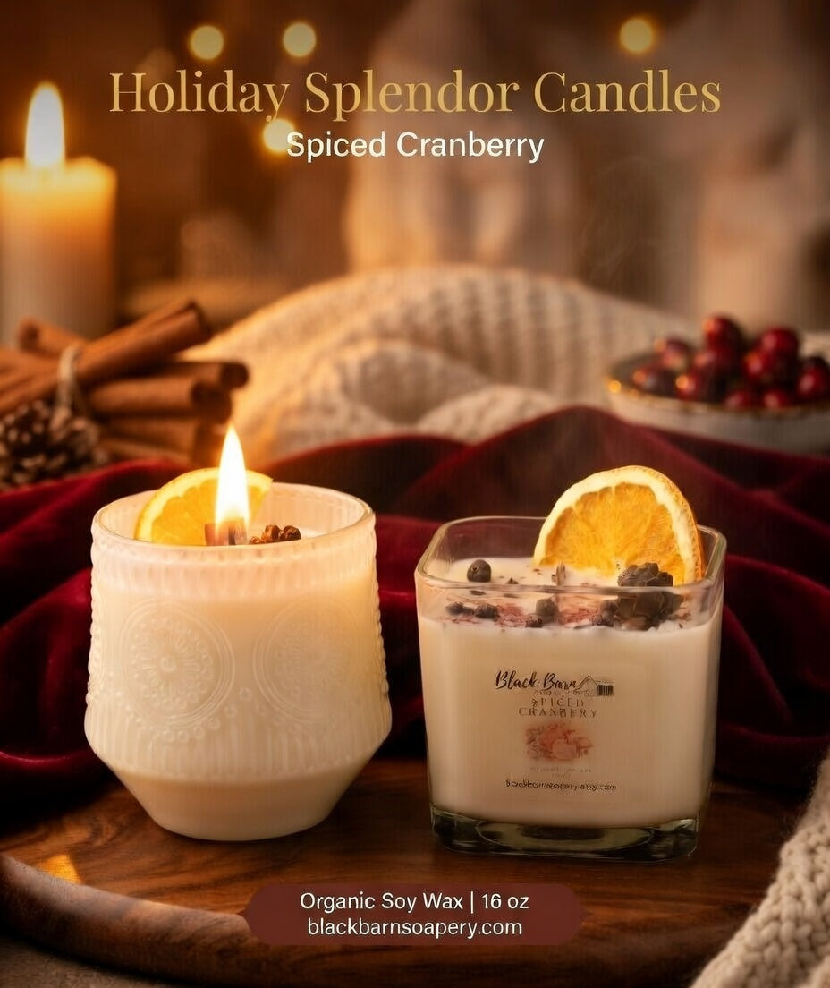 Spiced Cranberry  -  12 oz Wood wick Candle