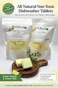 Dishwasher Tablets - Summer Lemon - All Natural, Non-Toxic, Safe