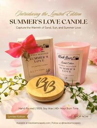 Summer's Love -  Limited Edition - Subtly Scented  7oz Jar Candle w/ Bamboo lid