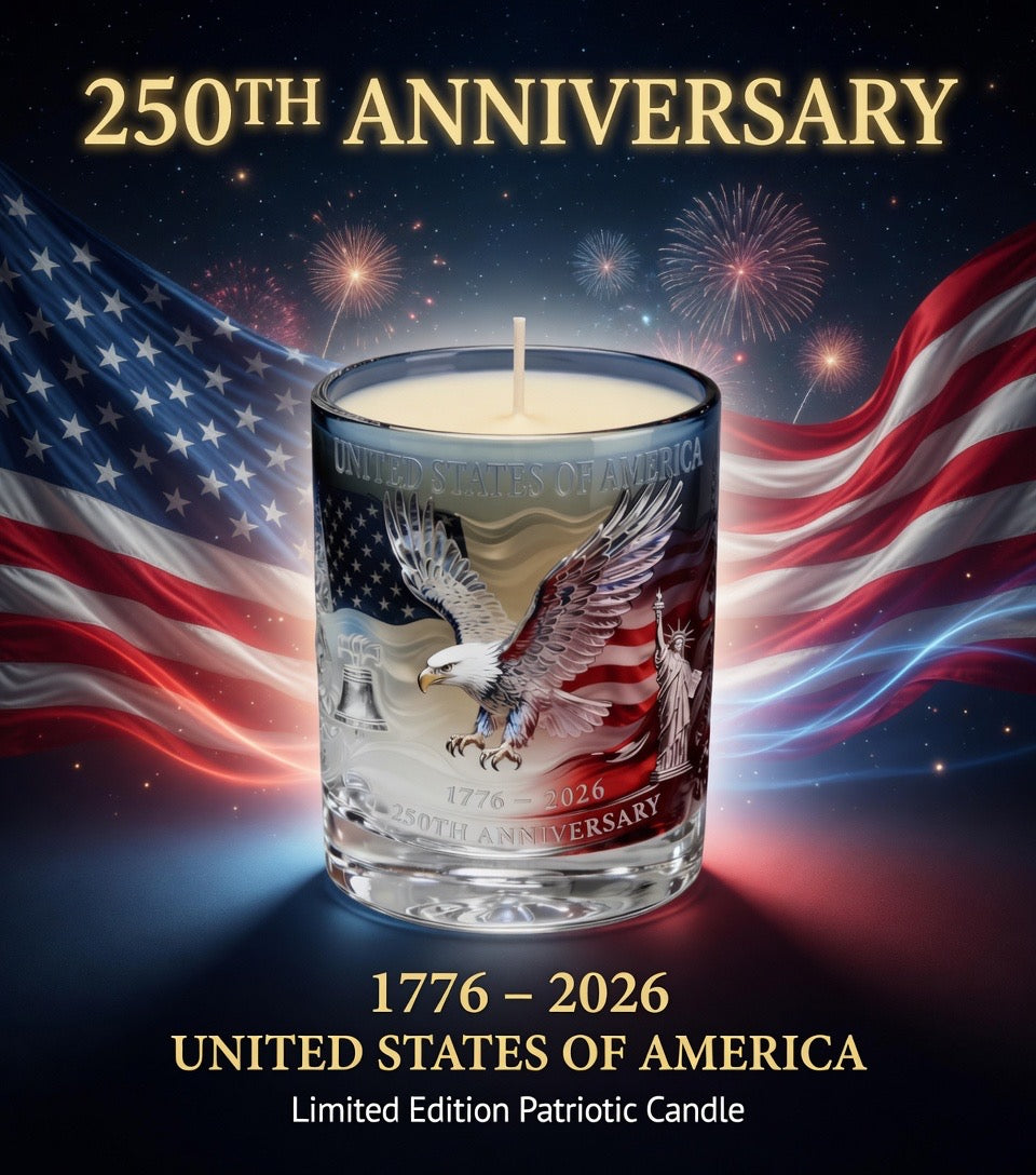 Celebrate 250th Anniversary Candle | 10oz Limited Edition Patriotic Keepsake