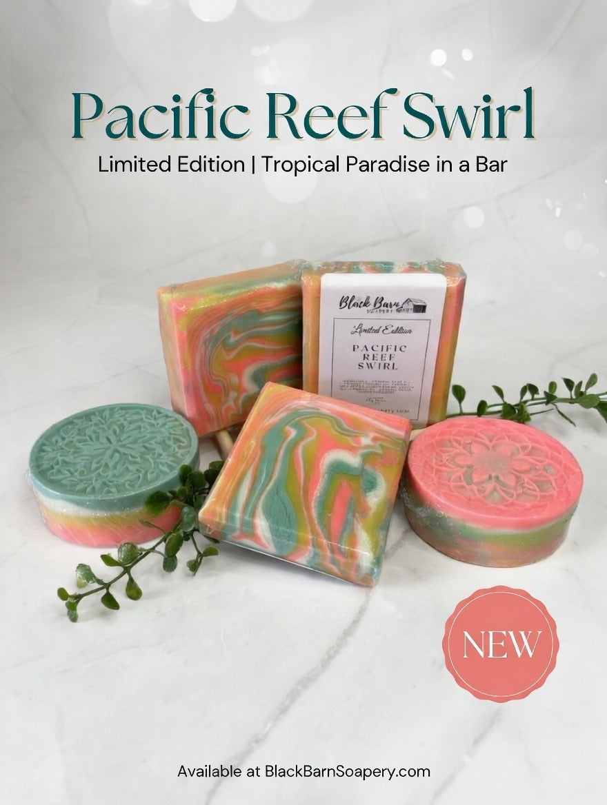 Pacific Reef Swirl Soap: Handmade Artisan Soap
