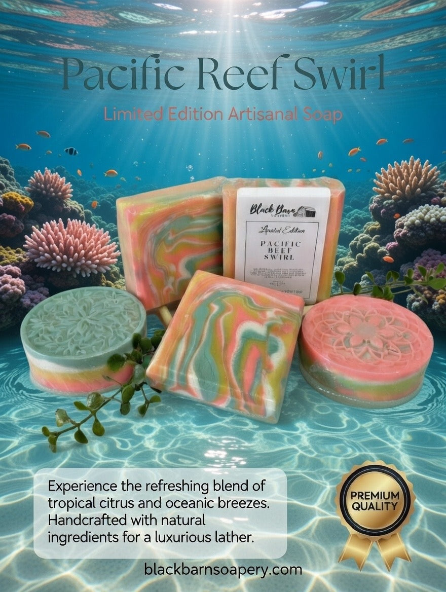 Pacific Reef Swirl Soap: Handmade Artisan Soap