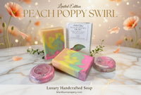 Peach Poppy Swirl - Handmade Artisan Soap