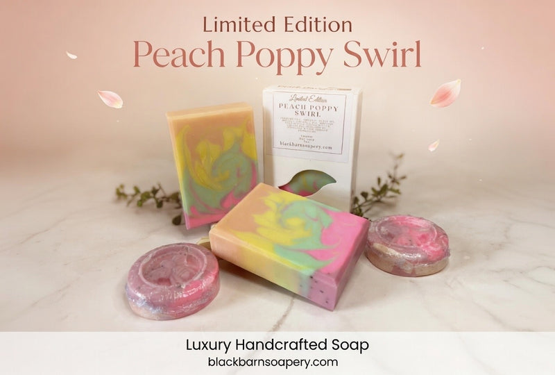 Peach Poppy Swirl - Handmade Artisan Soap