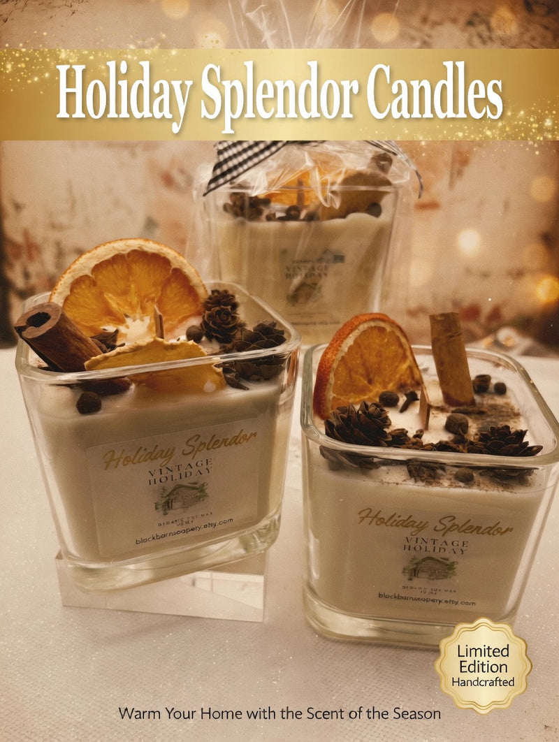 Holiday Splendor Collection - Vintage Holiday  -  12 oz Wood wick Candle