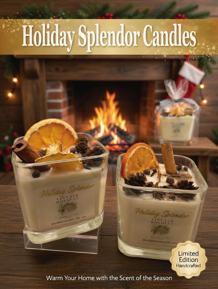 Holiday Splendor Collection - Vintage Holiday  -  12 oz Wood wick Candle