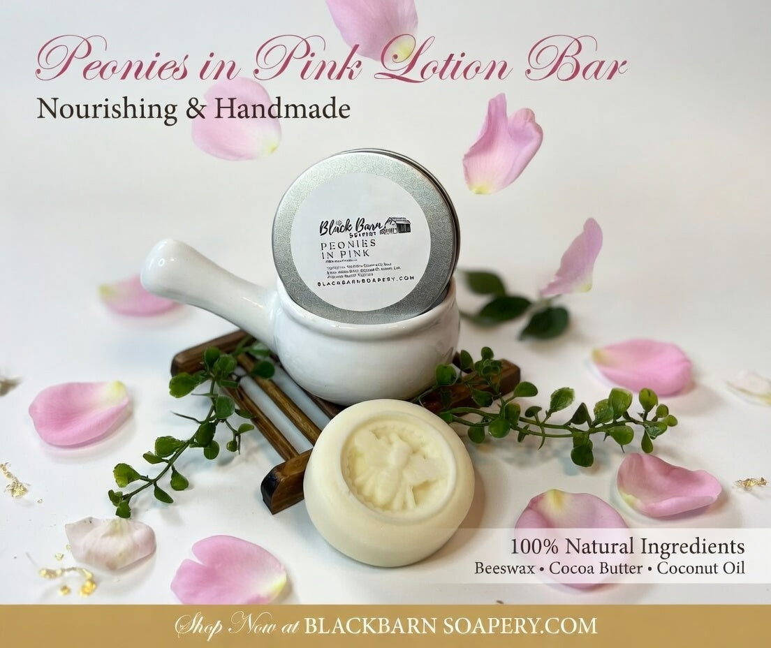 Peonies in Pink - Limited Edition All Natural - 2oz Lotion Bar