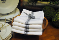 Farmhouse Vintage Hand Towels (set of 4) - Charcoal/Grey & White
