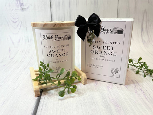 Sweet Orange & Vanilla - Subtly Scented 7oz Jar Candle w/ Bambo lid