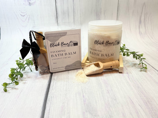 Coconut Vanilla Foaming Bath Salts: 8oz Bath Balm with Scoop