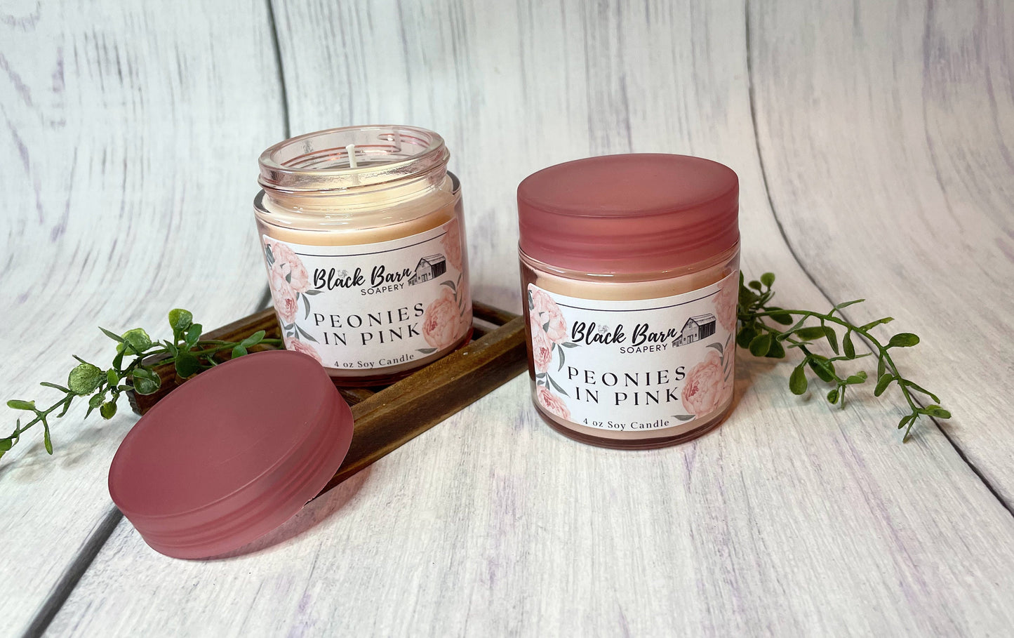 Peonies in Pink - Subtly Scented 4oz Jar Candle w/ Lid