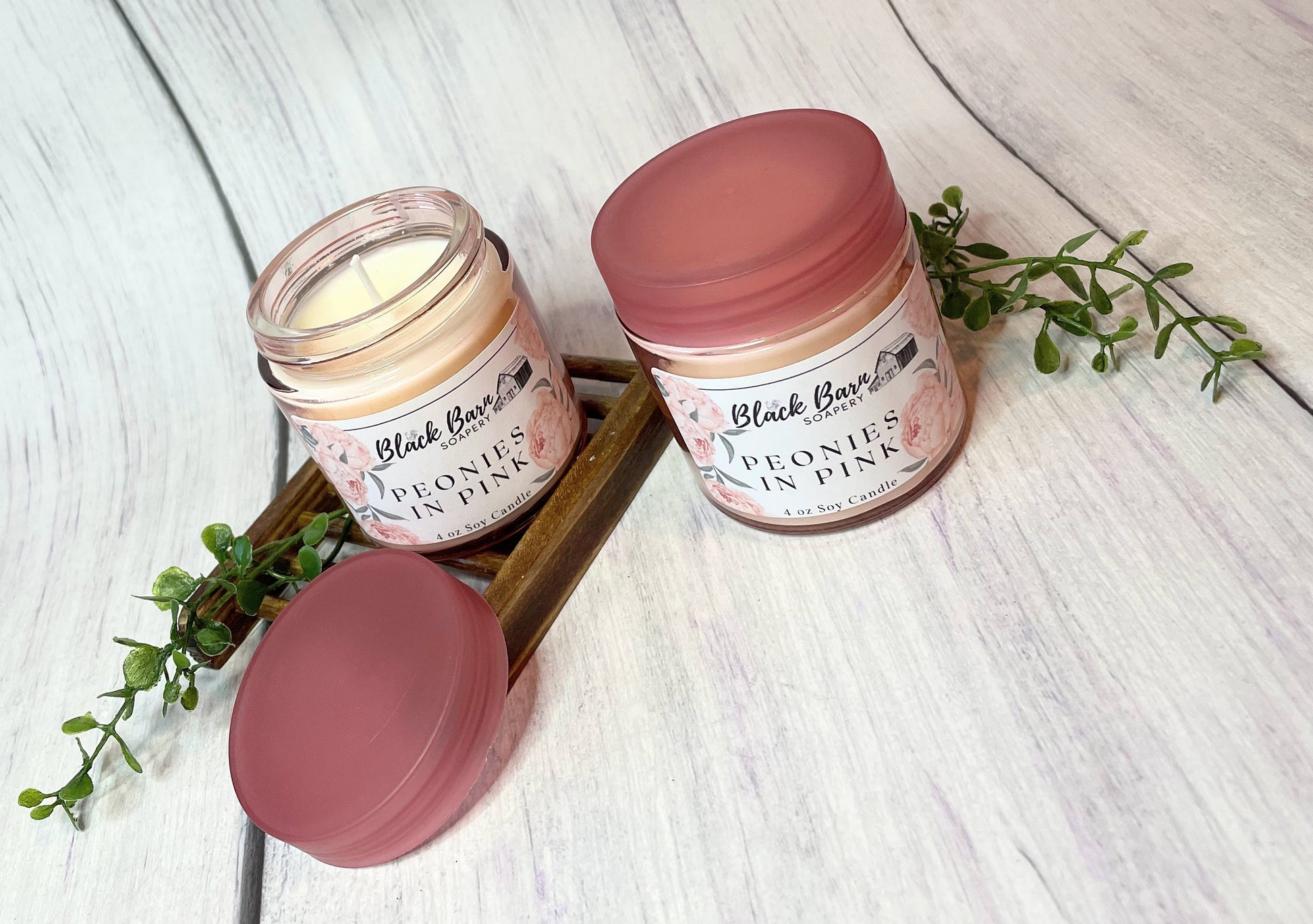 Peonies in Pink - Subtly Scented 4oz Jar Candle w/ Lid