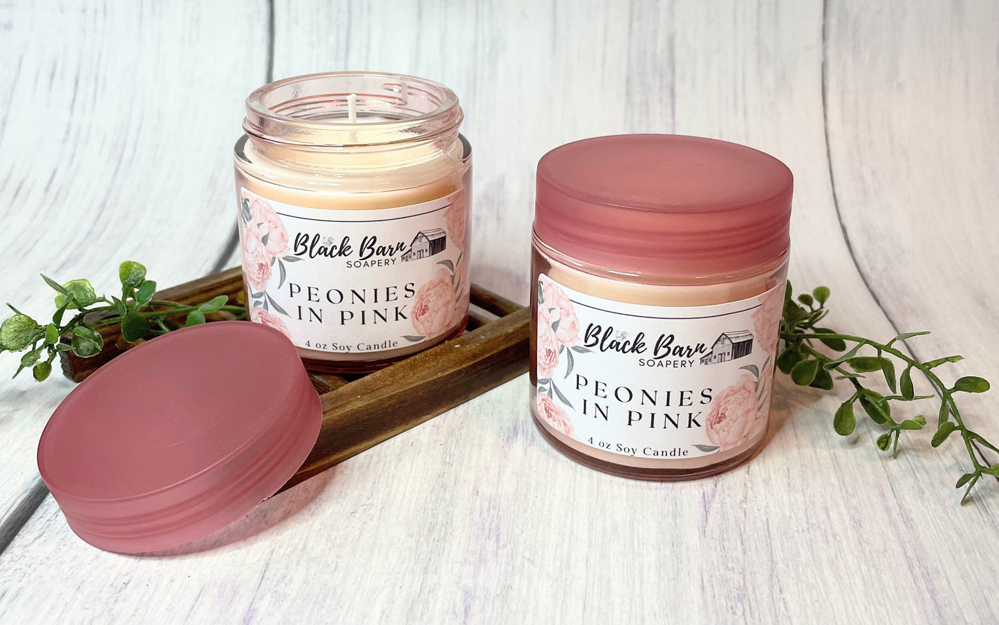 Peonies in Pink - Subtly Scented 4oz Jar Candle w/ Lid