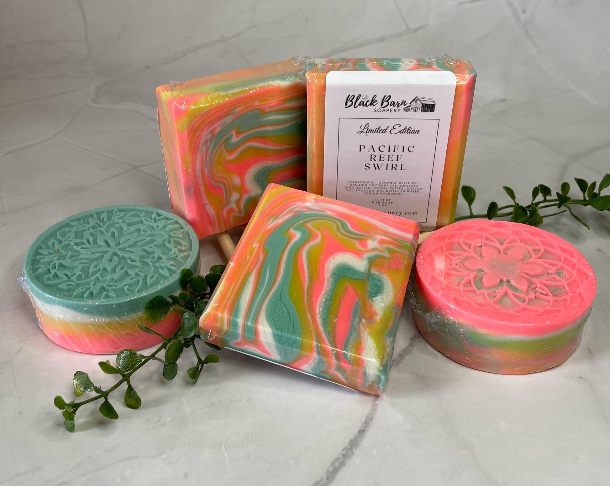 Pacific Reef Swirl Soap: Handmade Artisan Soap