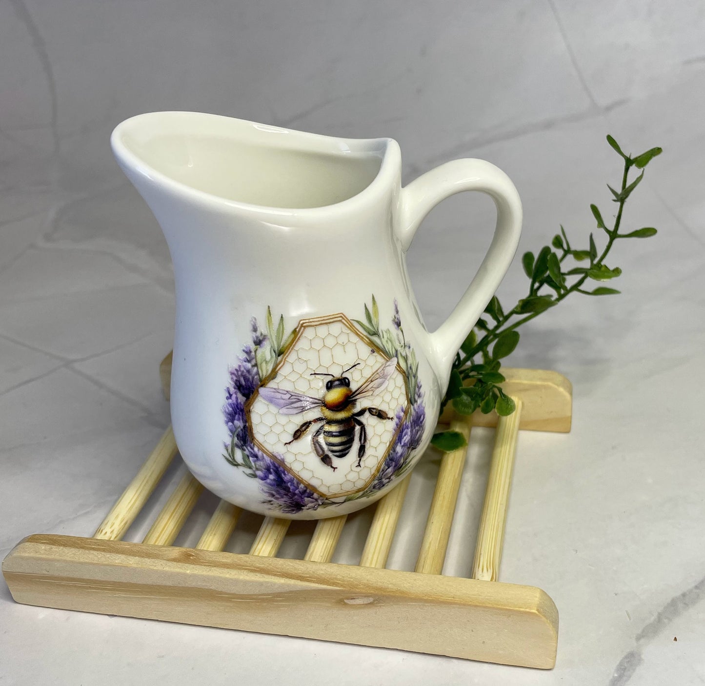 Farmhouse 4 oz. Bee Embellished Porcelain Bell Creamer