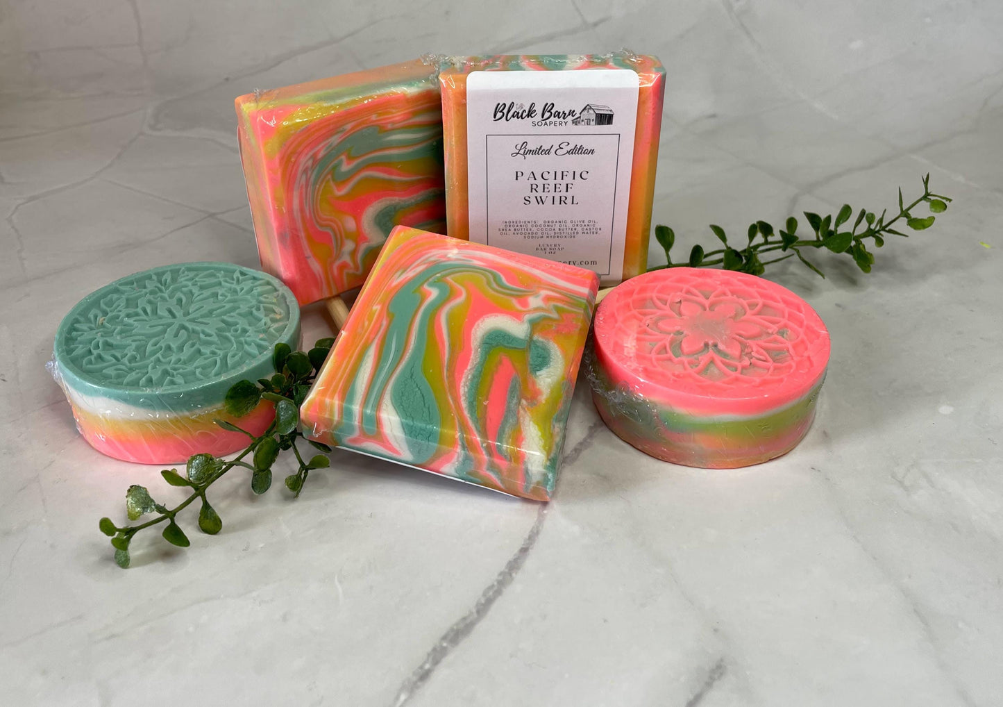 Pacific Reef Swirl Soap: Handmade Artisan Soap