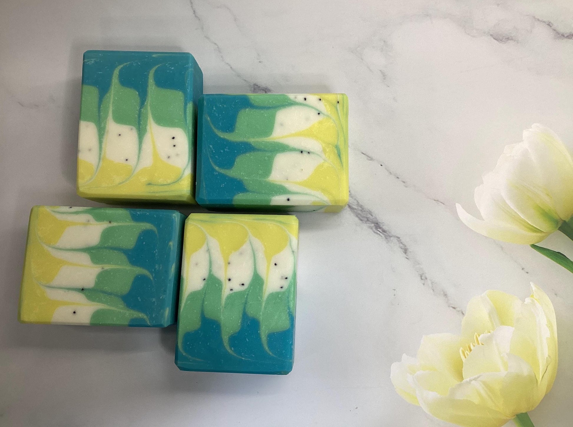 Coconut Lime Verbena Soap: Handmade Artisan Bar with Poppy Seeds
