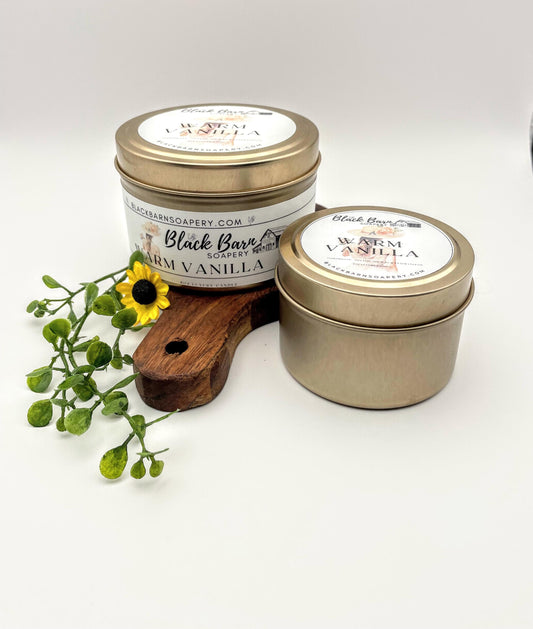 Warm Vanilla - 4oz / 8oz Candle Tin (Bohemian Fall)