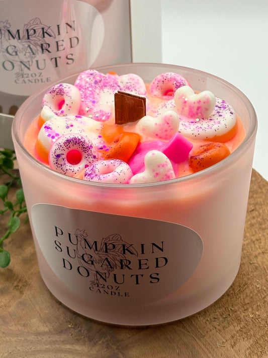 Pumpkin Sugared Donuts - 12 oz Wood wick Candle