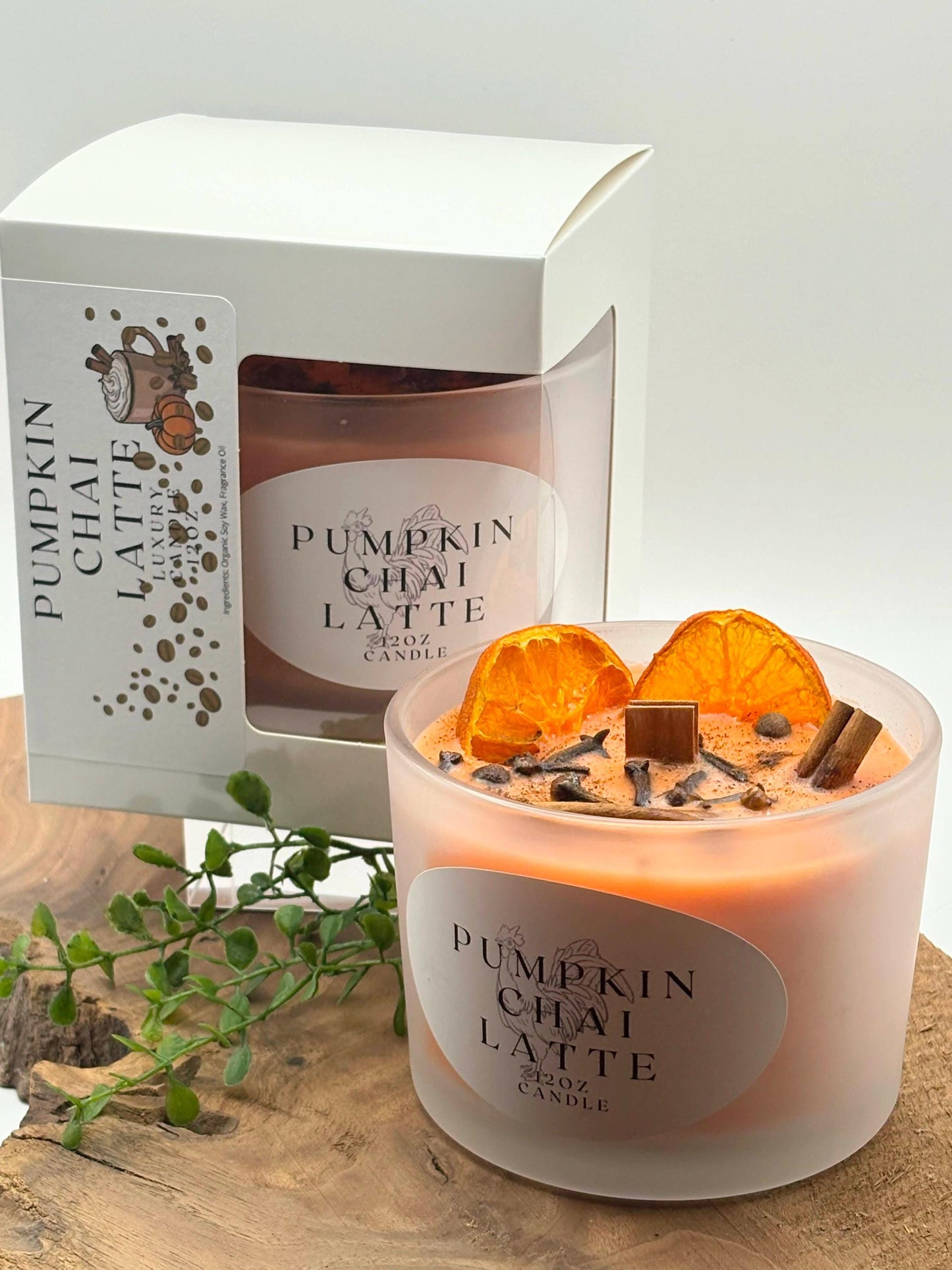 Pumpkin Chai Latte - 12 oz Wood wick Candle