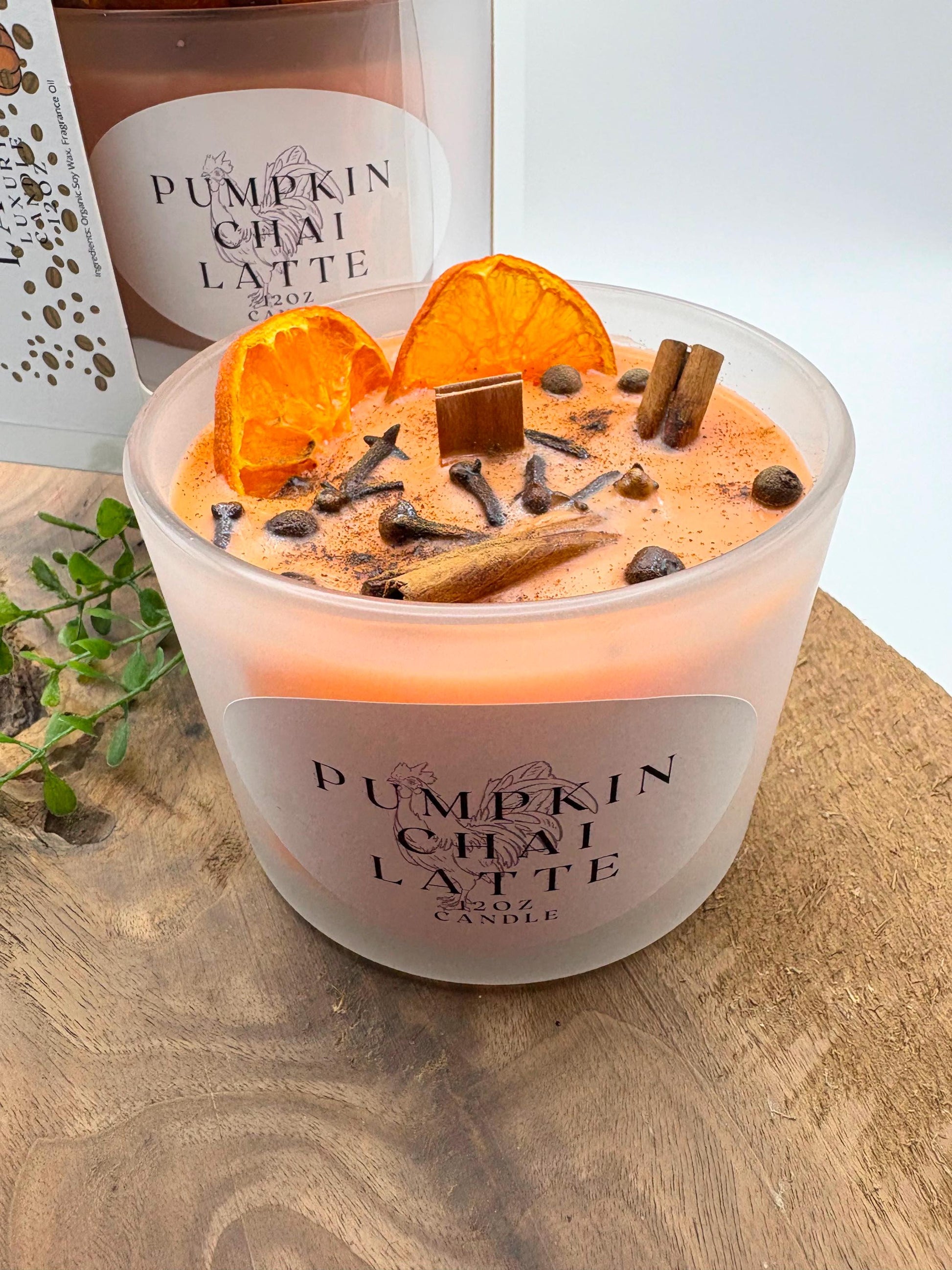 Pumpkin Chai Latte - 12 oz Wood wick Candle