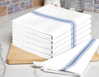 Farmhouse Vintage Style Hand Towels (set of 4) - Blue and White