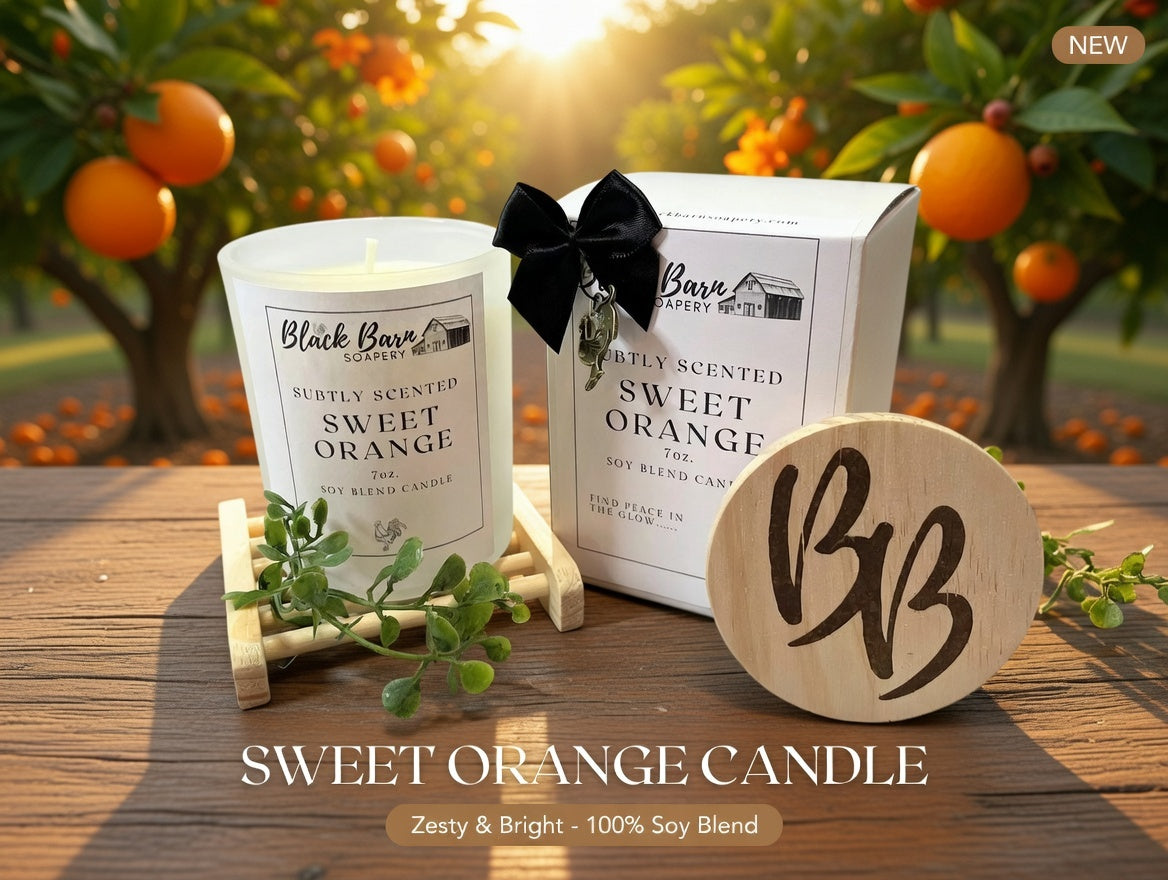 Sweet Orange & Vanilla - Subtly Scented 7oz Jar Candle w/ Bamboo lid