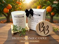Sweet Orange & Vanilla - Subtly Scented 7oz Jar Candle w/ Bamboo lid