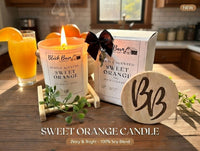 Sweet Orange & Vanilla - Subtly Scented 7oz Jar Candle w/ Bamboo lid