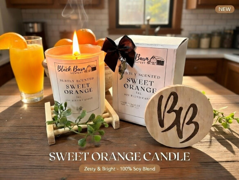 Sweet Orange & Vanilla - Subtly Scented 7oz Jar Candle w/ Bamboo lid