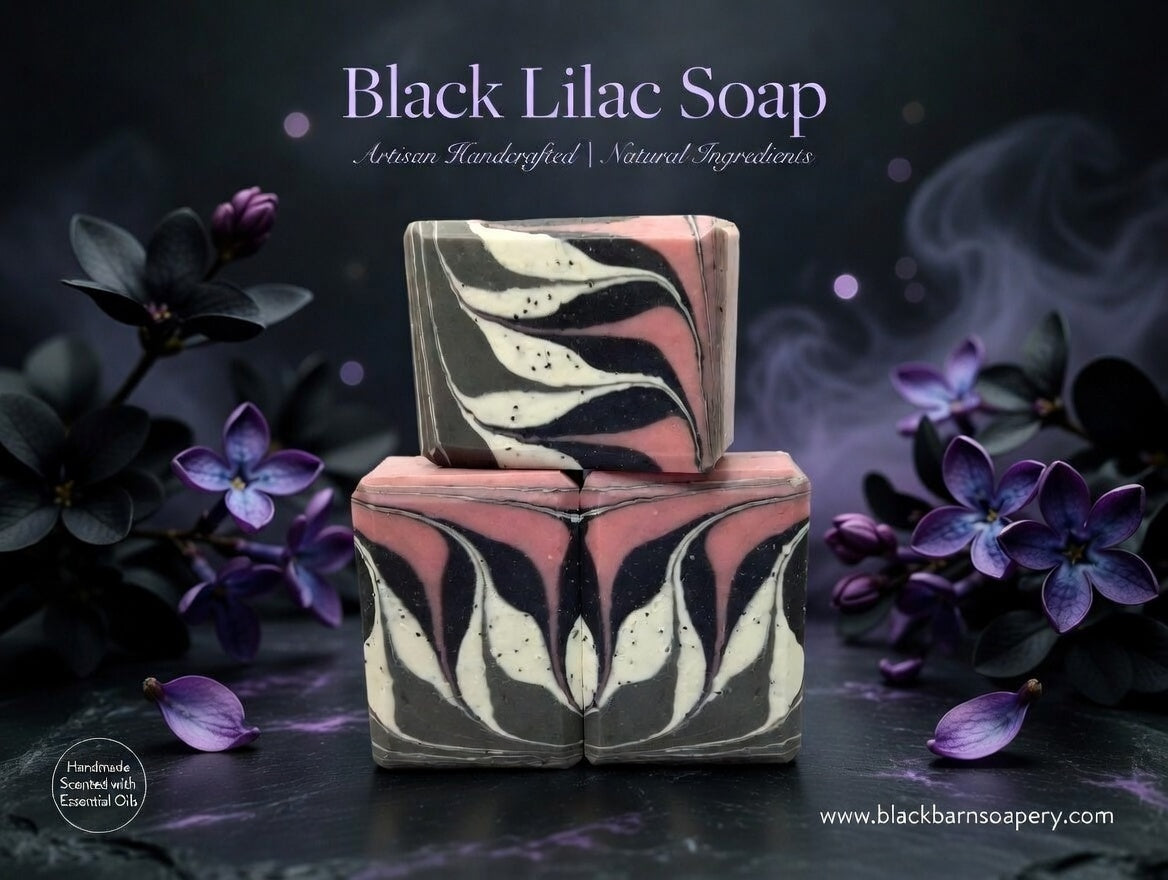 Black Lilac Artisan Soap: Handmade Floral Scented Soap