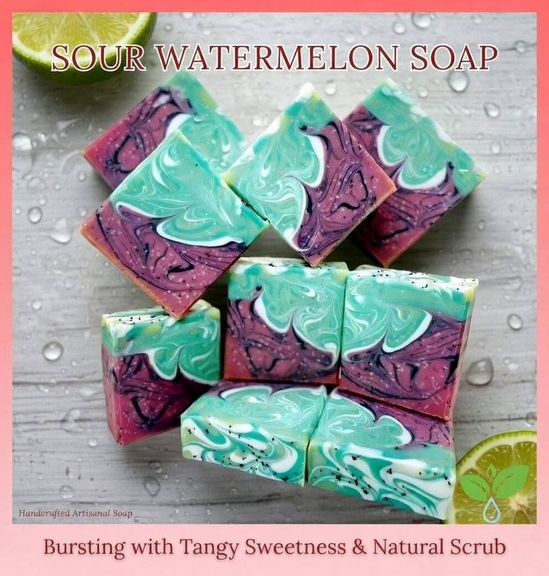 Sour Watermelon Candy Artisan Soap: Handmade Limited Edition