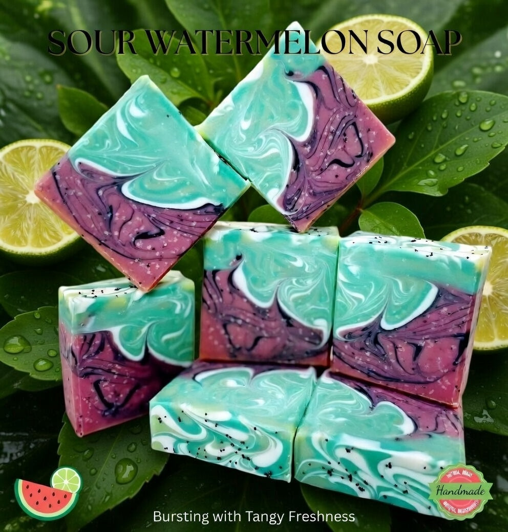 Sour Watermelon Candy Artisan Soap: Handmade Limited Edition
