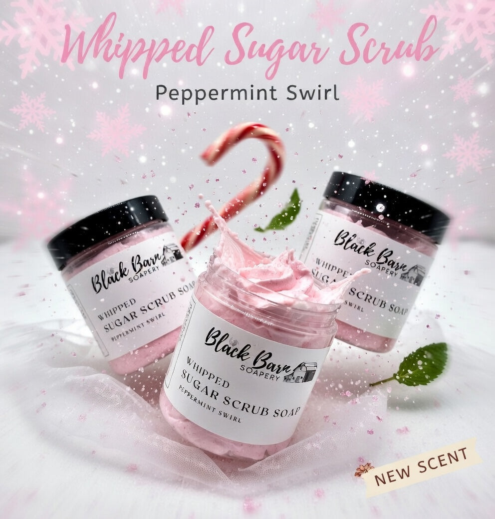 Peppermint Swirl - Whipped Sugar Scrub Soap