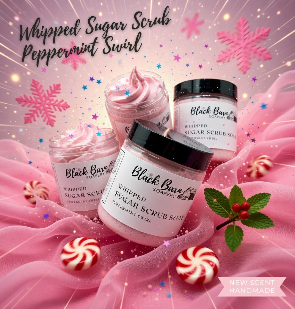 Peppermint Swirl - Whipped Sugar Scrub Soap