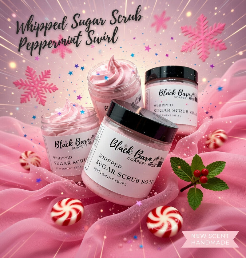 Peppermint Swirl - Whipped Sugar Scrub Soap