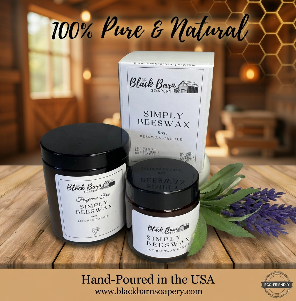 Beeswax Candle - 8oz.  100% USA Beeswax -  Fragrance Free