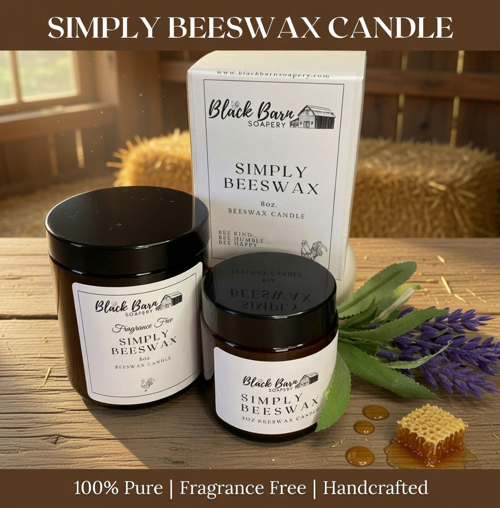 Beeswax Candle - 8oz.  100% USA Beeswax -  Fragrance Free