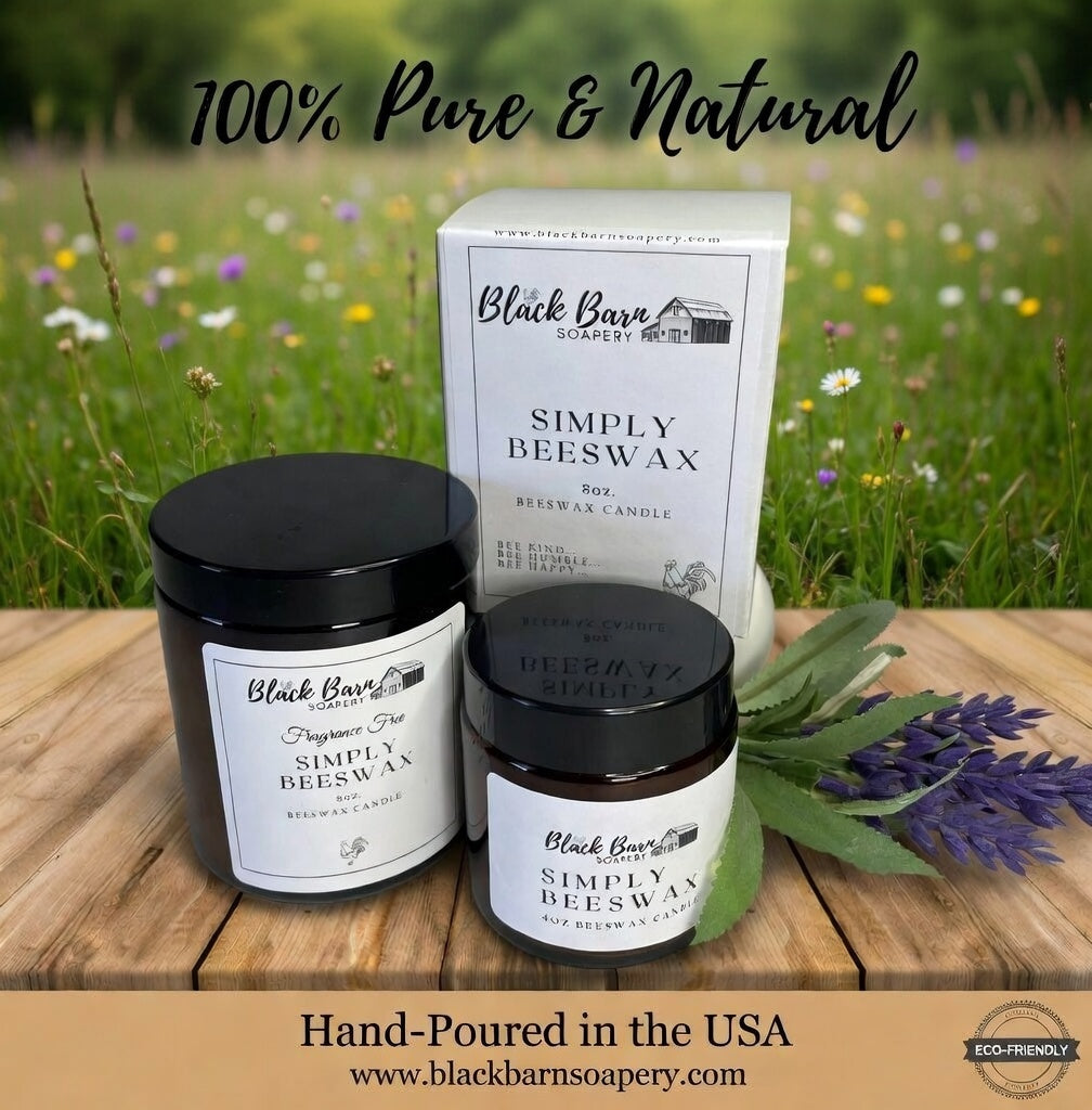 Beeswax Candle - 8oz.  100% USA Beeswax -  Fragrance Free