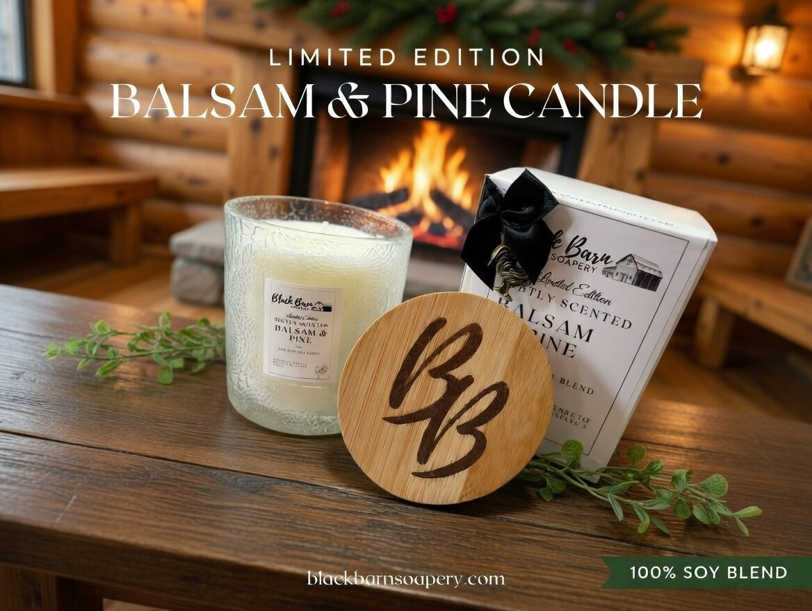 Balsam & Pine -  Limited Edition - Subtly Scented 7oz Jar Candle w/ Bamboo lid