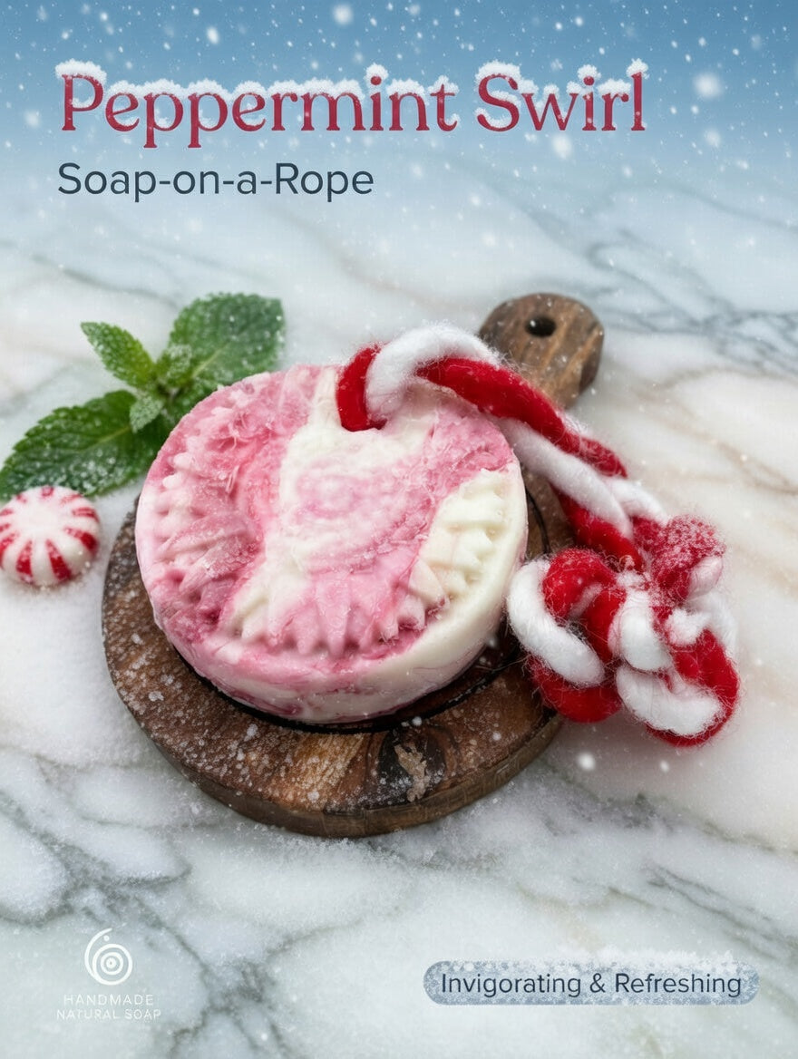 SALE  Peppermint Swirl - Soap-on-a-Rope