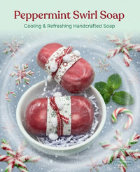 Handmade Peppermint Swirl Goat's Milk Soap - Artisan 4oz Bar