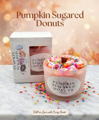 Pumpkin Sugared Donuts -  12 oz Wood wick Candle