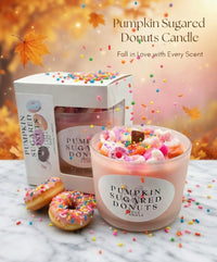 Pumpkin Sugared Donuts -  12 oz Wood wick Candle
