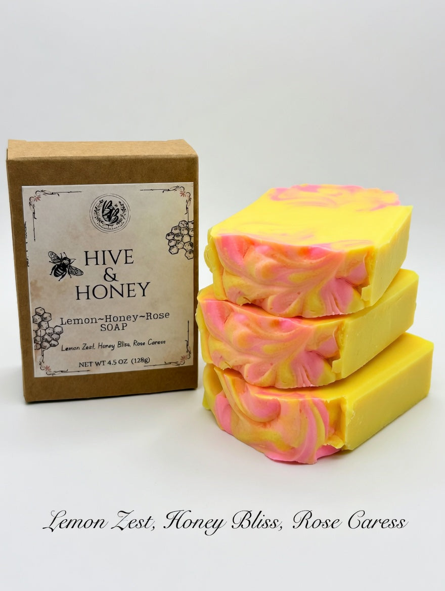 Lemon-Honey-Rose Soap - Hive & Honey Collection