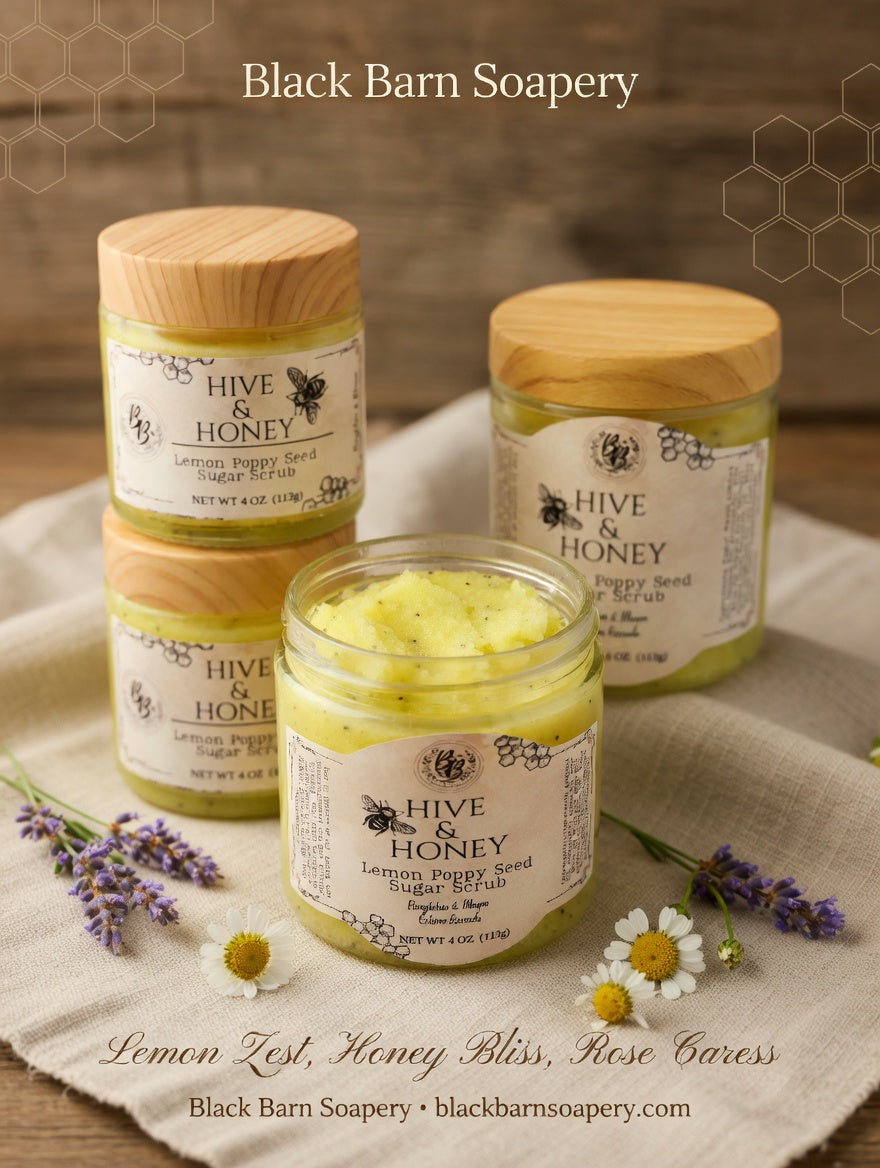 Lemon Poppy Seed- Sugar Scrub Hive & Honey Collection