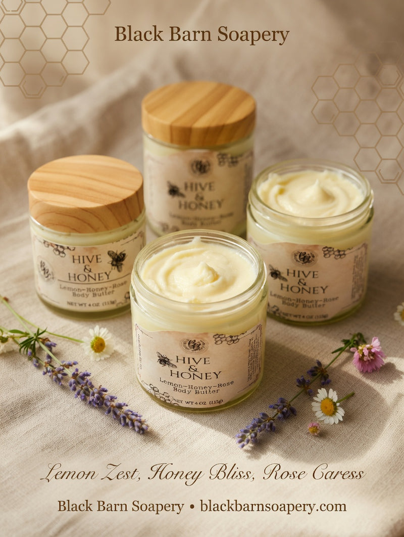 Lemon~Honey~Rose Body Butter  Hive & Honey Collection