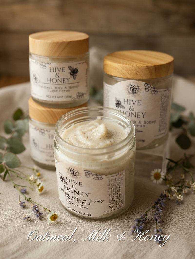 Oatmeal, Milk & Honey - Sugar Scrub Hive & Honey Collection