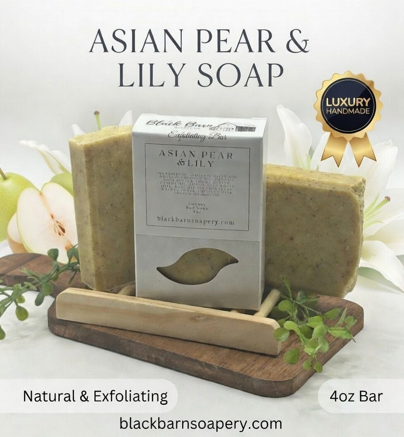 Asian Pear & Lily  - Goats Milk Exfoliation Bar  Handmade Artisan Soap
